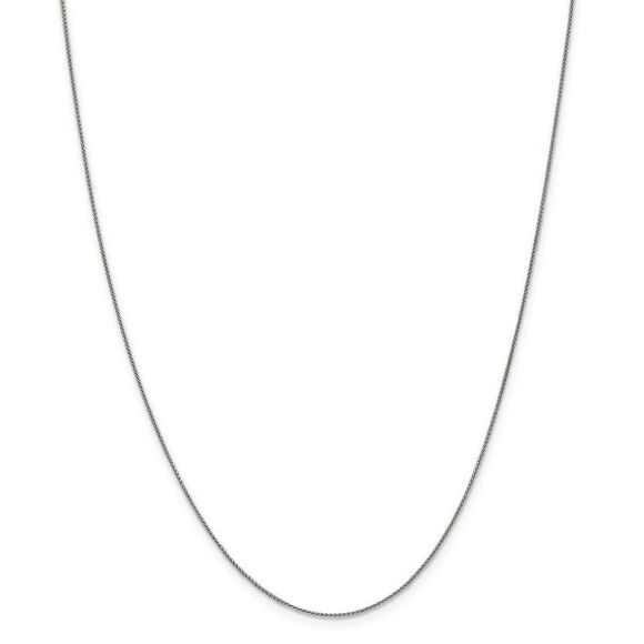 0.8mm 10K White Gold Solid Spiga Chain Anklet, 10 Inch - Picture 3 of 6